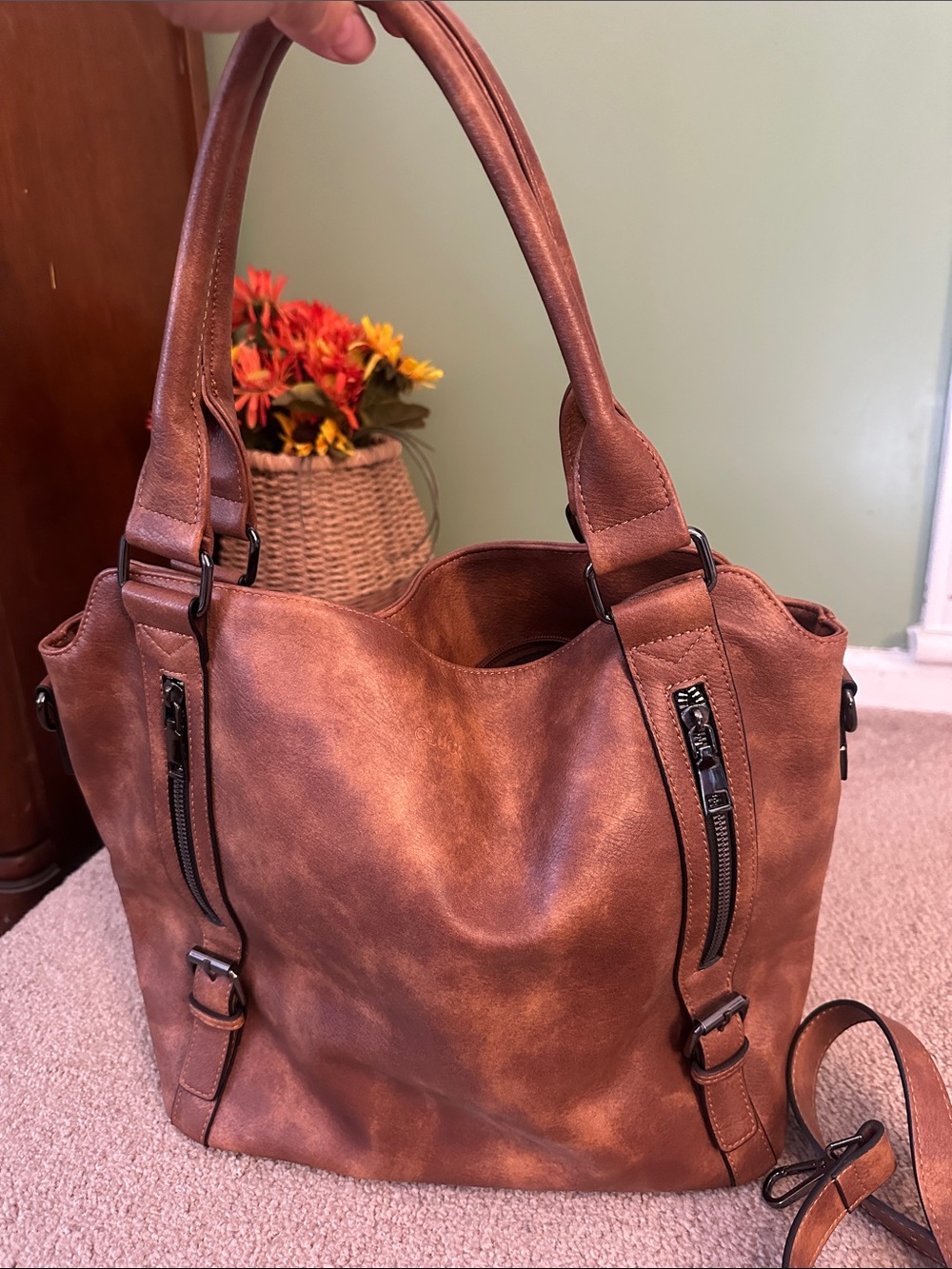 Stylish Women's Brown Tote Bag - Casual Everyday Shoulder Bag